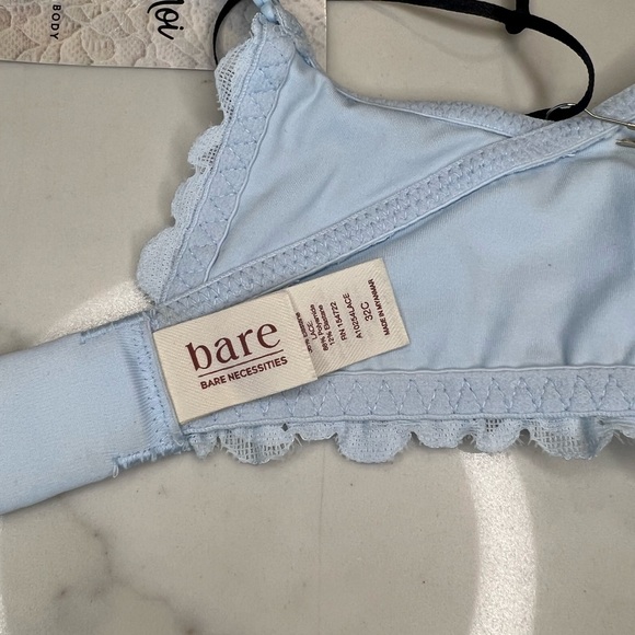 Bare Necessities Womens NWT Breezy Blue Floral Lace Balconette Underwire Bra 32C - Picture 7 of 10